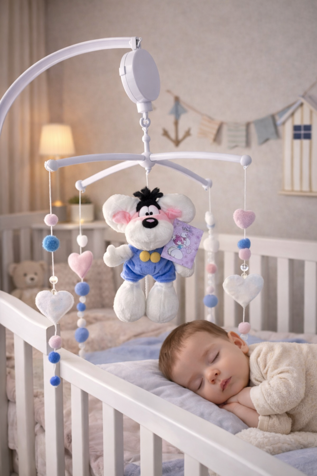 Mobile bébé musical – Douce Nuit Compagnon Magique 🐭✨